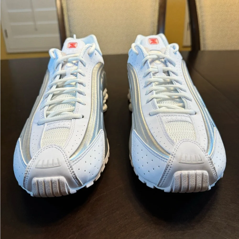 New Nike Shox R4 White Silver Sneaker Shoes Size US 12